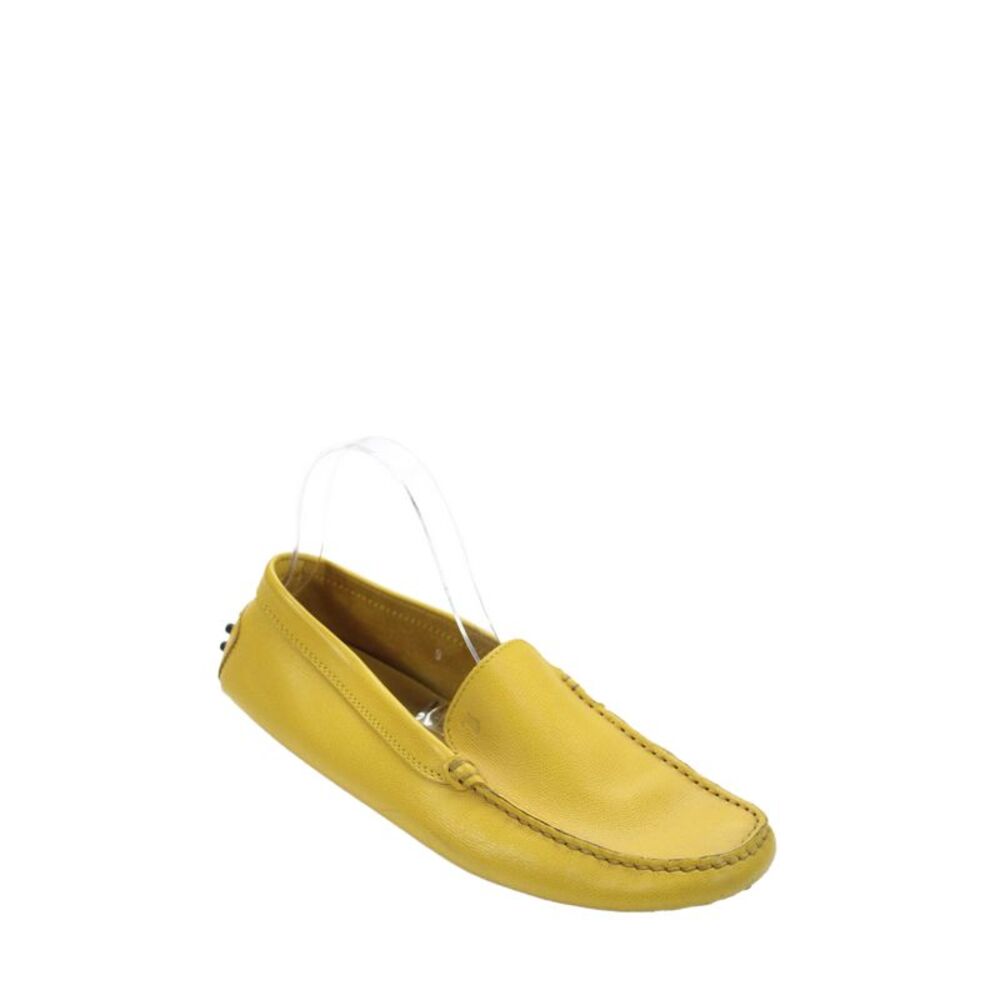 Tods Womens Leather Driving Slip-On Flat Loafers Yellow Size 9